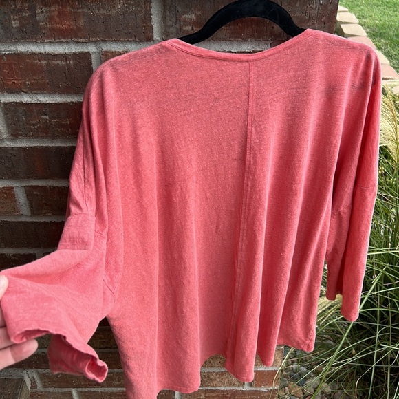 Eileen Fisher Linen Ladies XL (Petite or Regular) Asymmetrical Rose Pink Tunic - Picture 11 of 11
